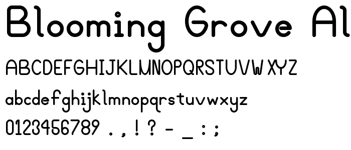 Blooming Grove Alternate Bold font